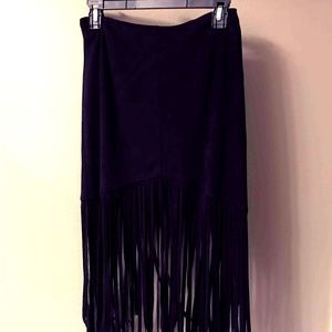 Black suede( real Suede) Skirt